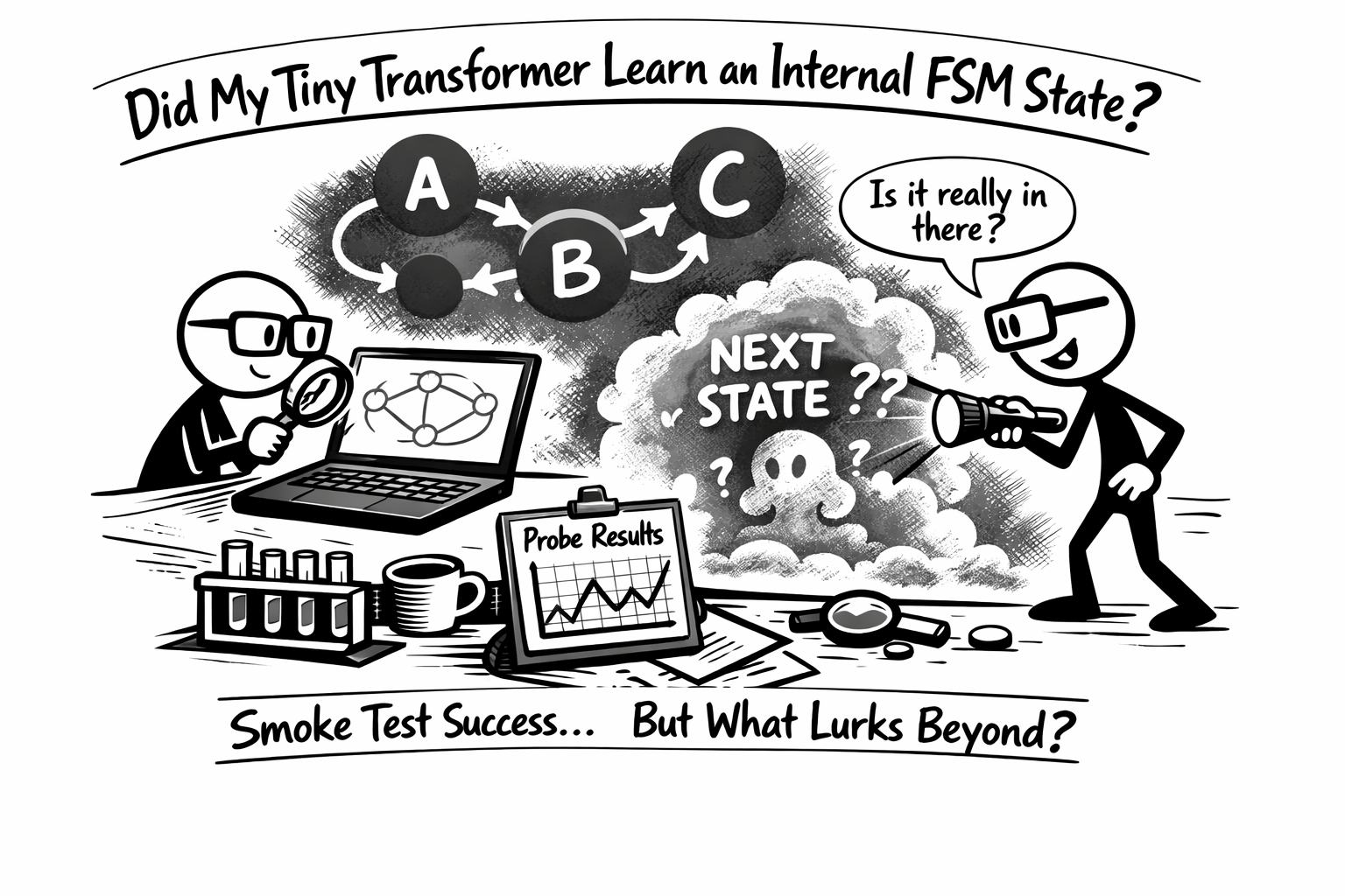 Did my tiny transformer learn an internal FSM state?